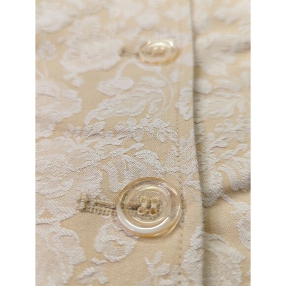 Vintage QVC Dialogue Womens Medium Tan Brocade Textured 2 Piece Shirt Jacket Set - Picture 5 of 15